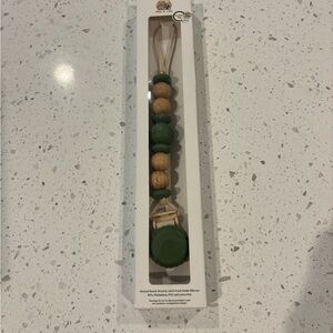 Mila and Lulu Pacifier Clip From Natural Beach Wood + 100% Food Grain Silicone